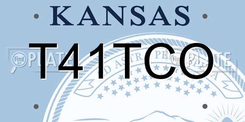 T41TCO Kansas License Plate