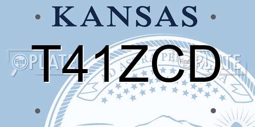 T41ZCD Kansas License Plate