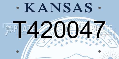 T420047 Kansas License Plate