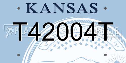 T42004T Kansas License Plate