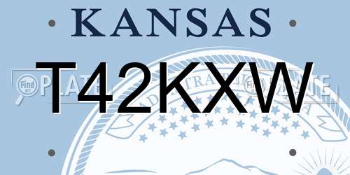 T42KXW Kansas License Plate