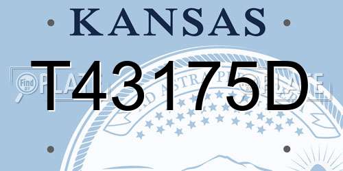 T43175D Kansas License Plate