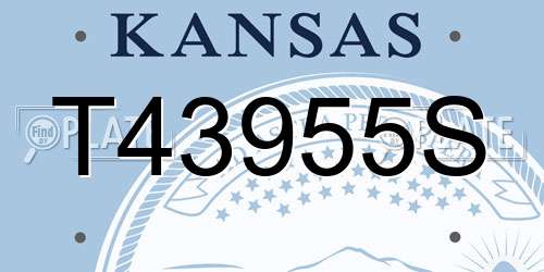 T43955S Kansas License Plate