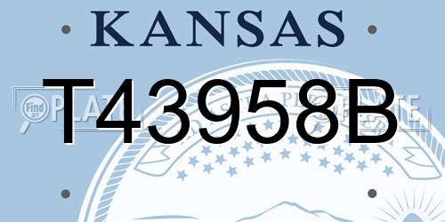T43958B Kansas License Plate