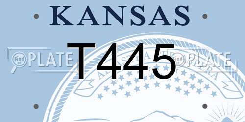 T445 Kansas License Plate