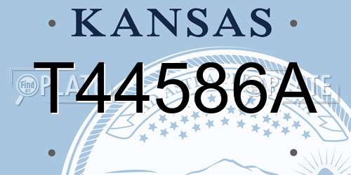 T44586A Kansas License Plate