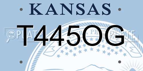 T445OG Kansas License Plate