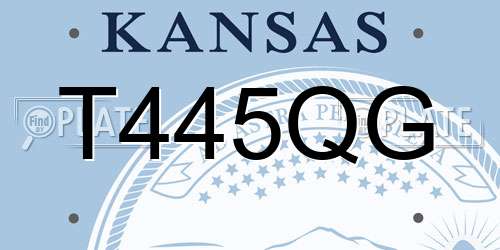 T445QG Kansas License Plate