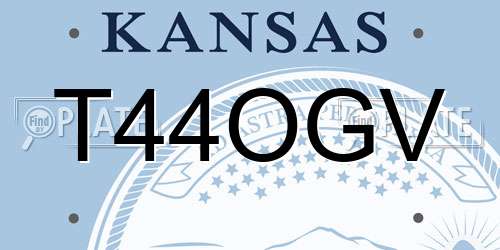 T44OGV Kansas License Plate