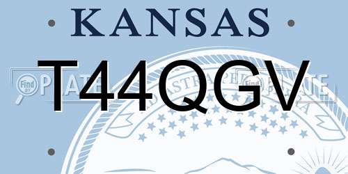 T44QGV Kansas License Plate