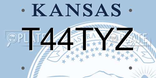 T44TYZ Kansas License Plate