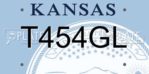 T454GL Kansas License Plate