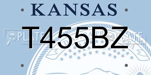 T455BZ Kansas License Plate