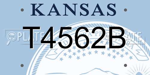 T4562B Kansas License Plate