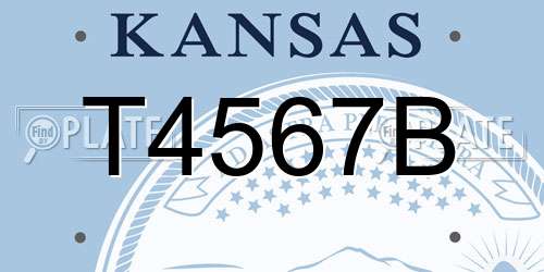 T4567B Kansas License Plate