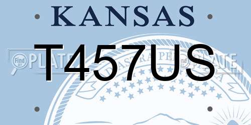 T457US Kansas License Plate