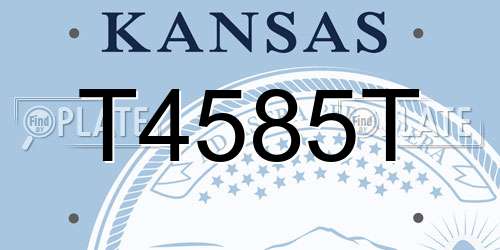 T4585T Kansas License Plate