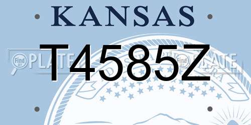 T4585Z Kansas License Plate