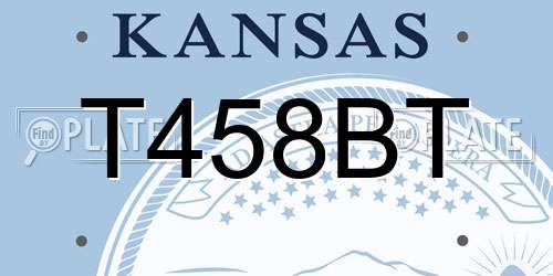 T458BT Kansas License Plate