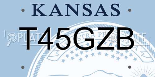 T45GZB Kansas License Plate