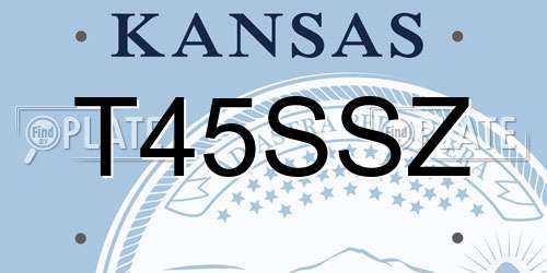 T45SSZ Kansas License Plate