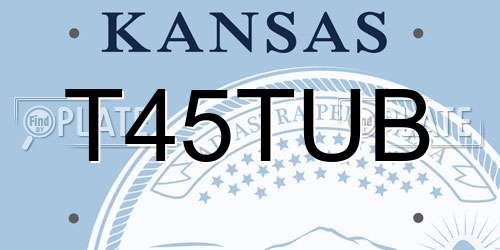 T45TUB Kansas License Plate