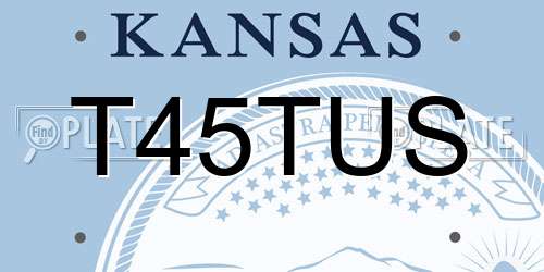 T45TUS Kansas License Plate
