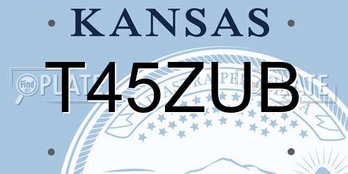 T45ZUB Kansas License Plate