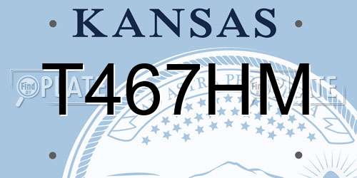 T467HM Kansas License Plate