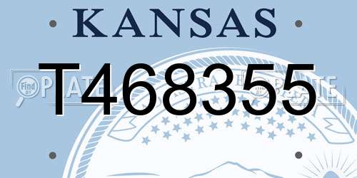 T468355 Kansas License Plate