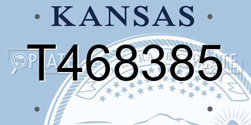 T468385 Kansas License Plate