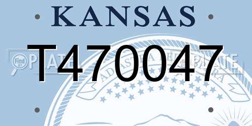 T470047 Kansas License Plate