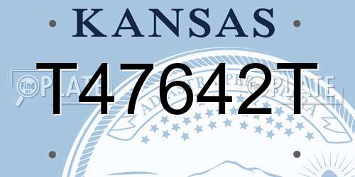 T47642T Kansas License Plate