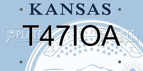 T47IOA Kansas License Plate