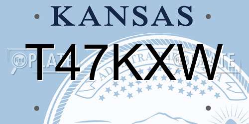 T47KXW Kansas License Plate