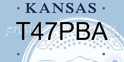 T47PBA Kansas License Plate