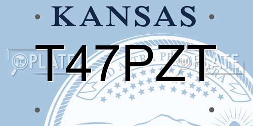 T47PZT Kansas License Plate