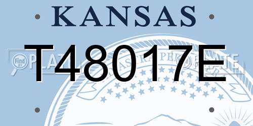 T48017E Kansas License Plate