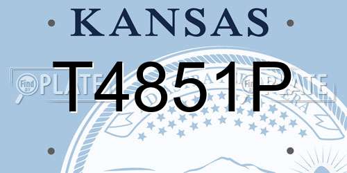T4851P Kansas License Plate