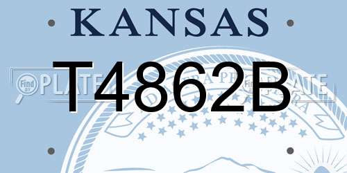 T4862B Kansas License Plate