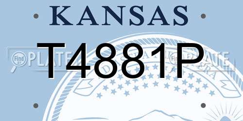 T4881P Kansas License Plate