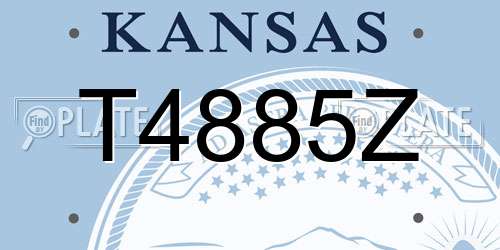 T4885Z Kansas License Plate