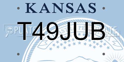 T49JUB Kansas License Plate
