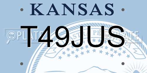 T49JUS Kansas License Plate