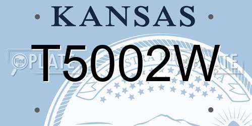 T5002W Kansas License Plate