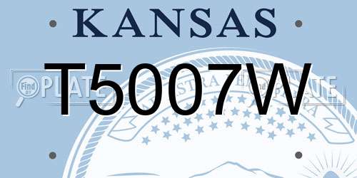 T5007W Kansas License Plate