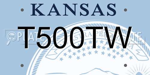 T500TW Kansas License Plate