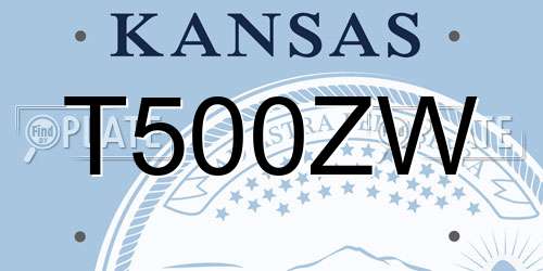 T500ZW Kansas License Plate