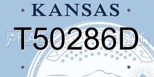 T50286D Kansas License Plate