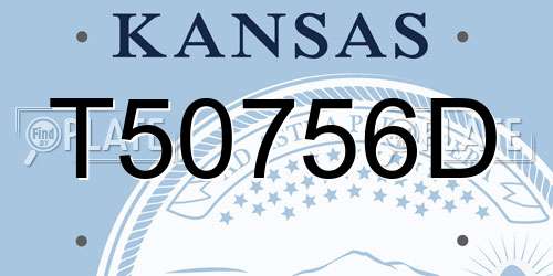 T50756D Kansas License Plate